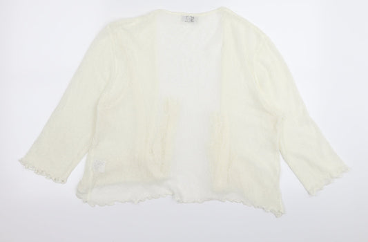 stock shop Womens White Full Zip Jumper Size L