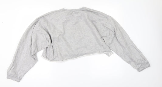 Nasty Gal Womens Grey Pullover Sweatshirt Size L - CROPPED