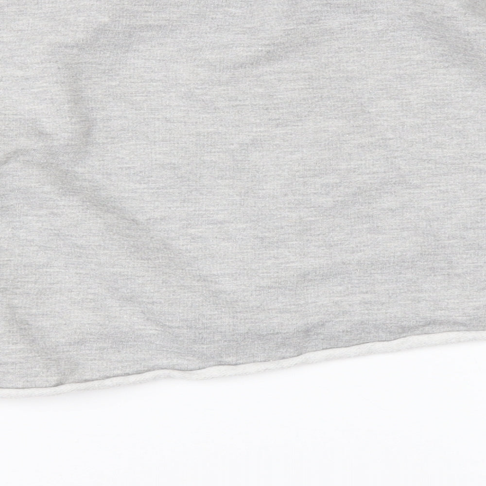 Brand and care label for Nasty Gal women’s grey pullover sweatshirt, size L, - cropped