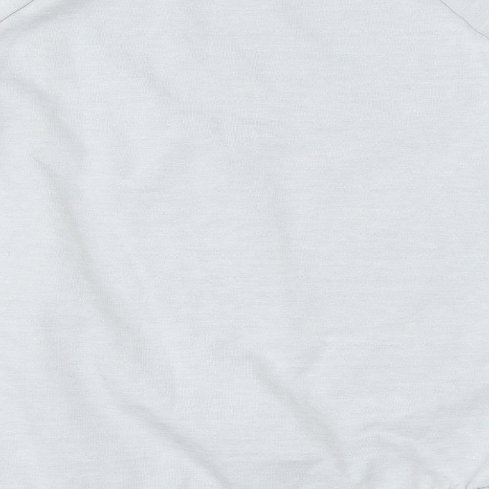 Brand and care label for Next women’s green pullover sweatshirt, size XS