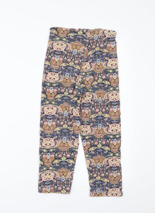 TU Womens Multicoloured Geometric Cropped Leggings Size 10