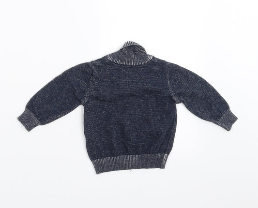 Earlydays Boys Blue Cardigan Jumper Size 3-6 Months