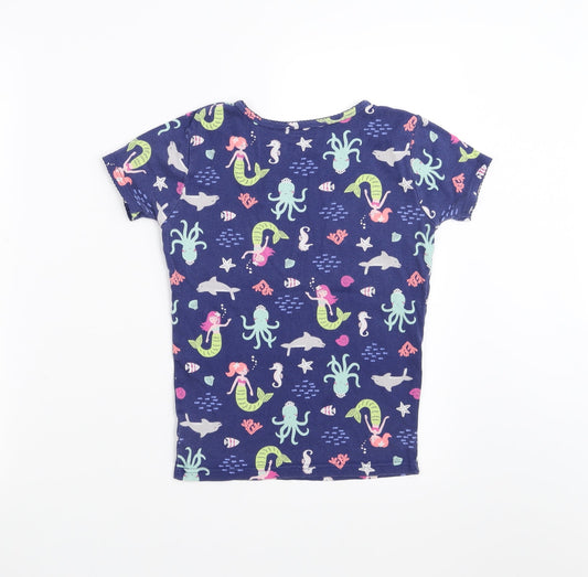 carters Girls Blue Basic T-Shirt Size 12 Years - mermaid