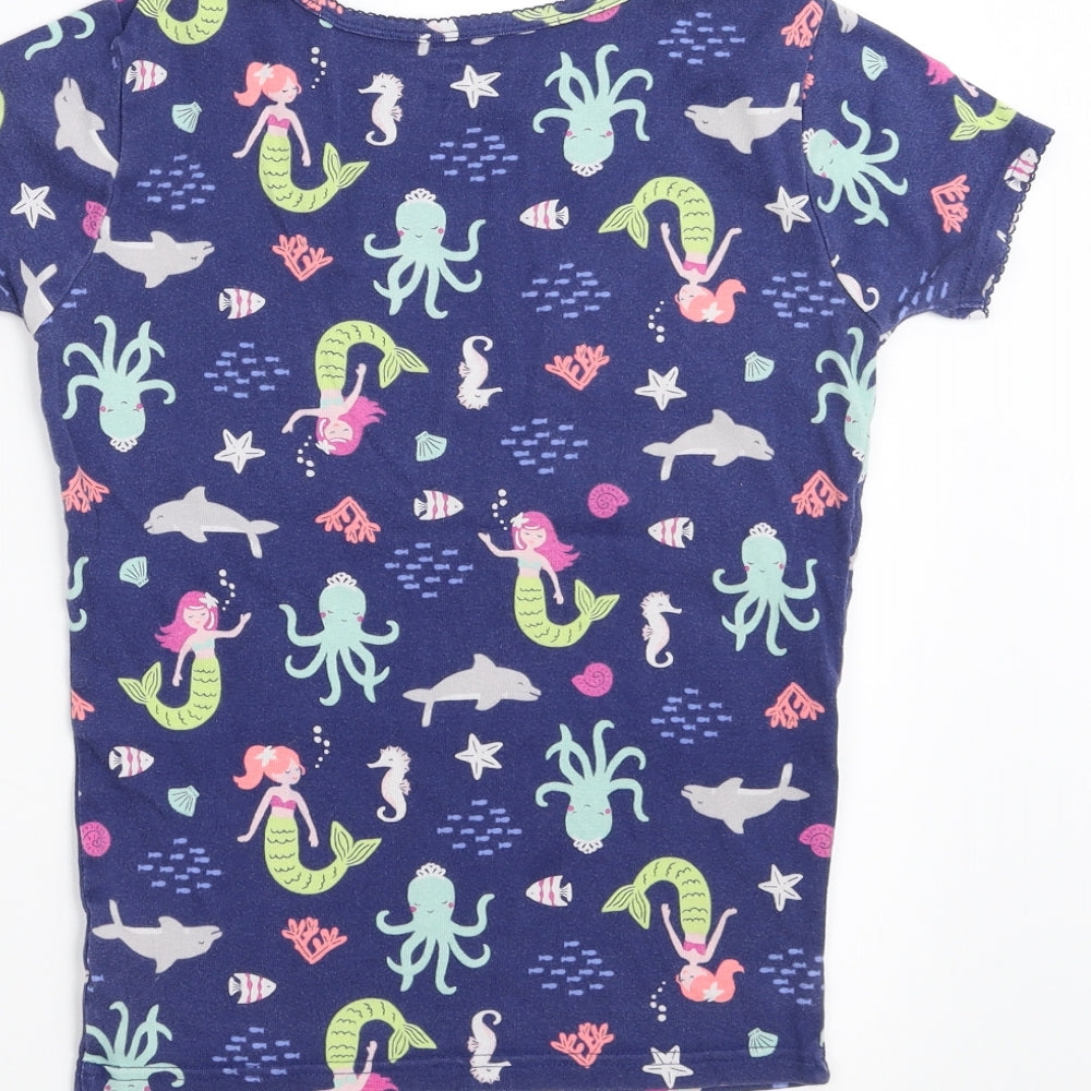 Brand and care label for carters girls’ blue basic t-shirt, size 12, years - mermaid