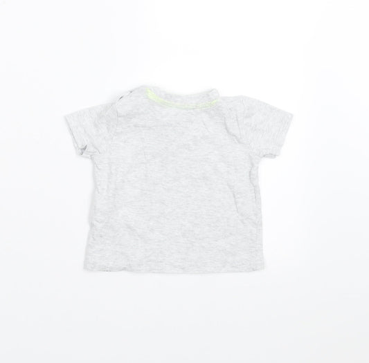 F&F Boys Grey Basic T-Shirt Size 3-6 Months - my daddy is super