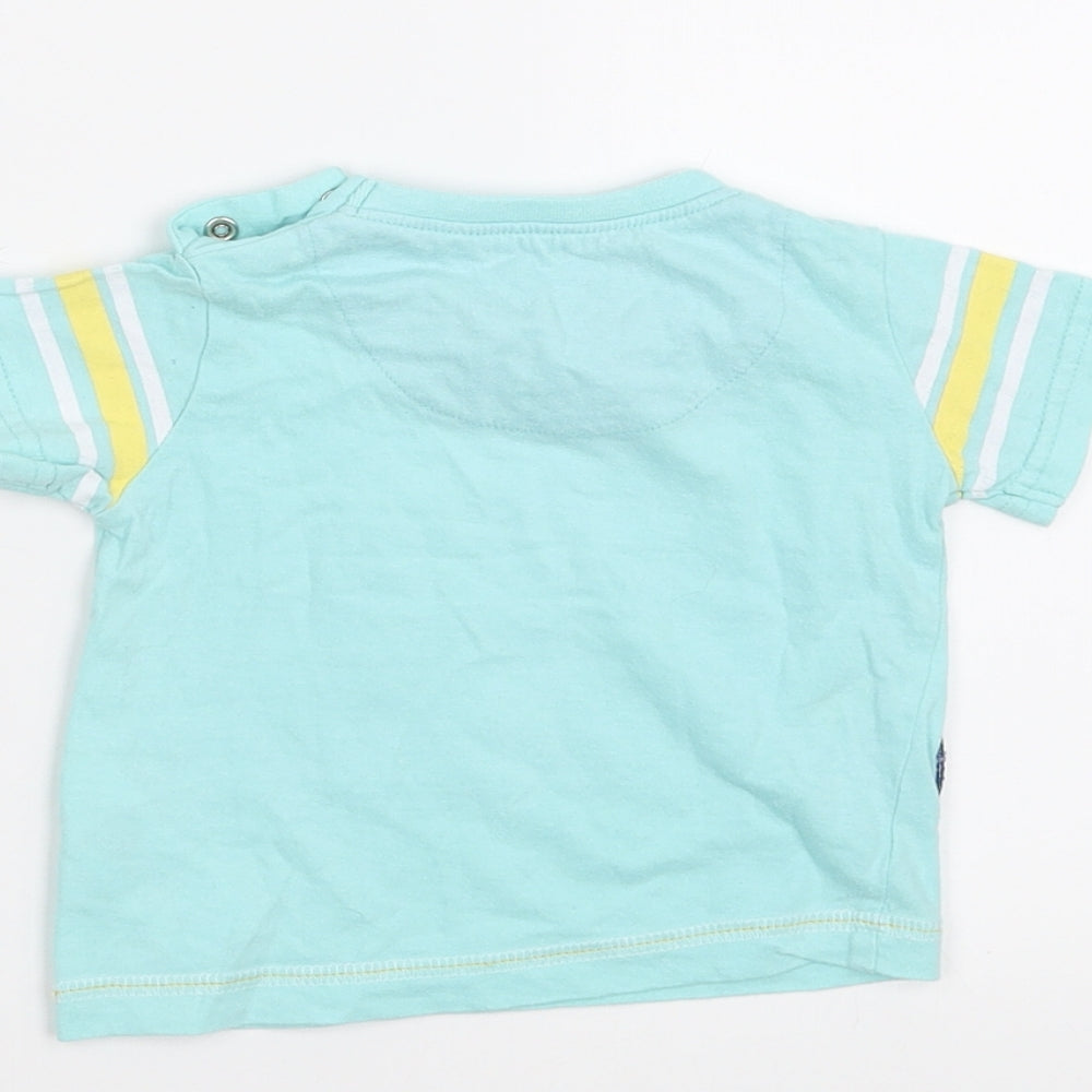 Brand and care label for Early Days Baby Green Basic T-Shirt, size 3-6, Months