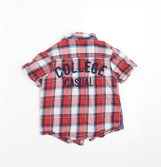 H&M Boys Red Check Basic Button-Up Size 4-5 Years