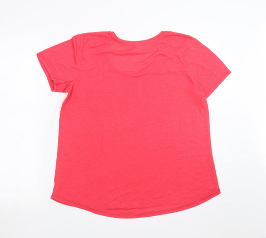 Now Womens Pink Basic T-Shirt Size 14
