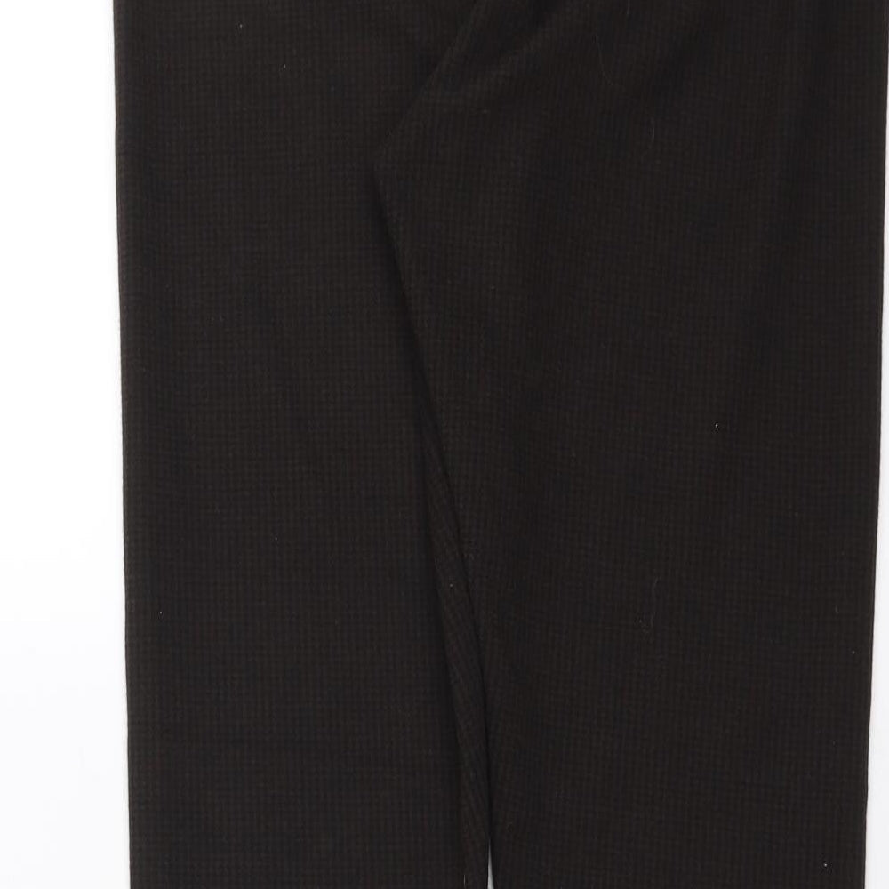 Marks and Spencer Womens Brown Houndstooth Trousers Size 12 L26 in