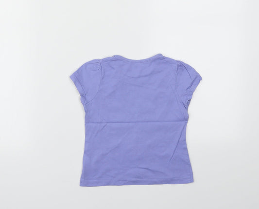 M Girls Purple Animal Print Basic T-Shirt Size 12-18 Months