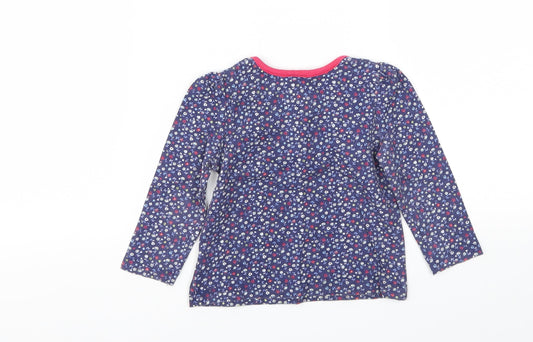 Mini Club Girls Blue Floral Basic T-Shirt Size 12-18 Months