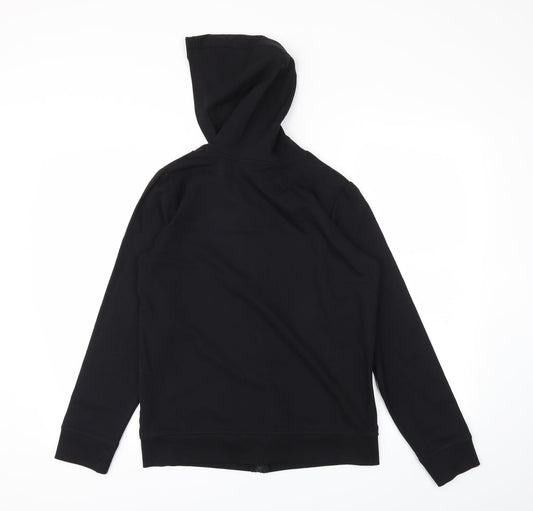 Preworn Girls Black Full Zip Jumper Size 13-14 Years