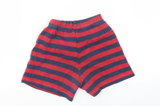 George Boys Red Striped Capri Trousers Size 3-6 Months