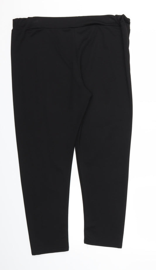 Preworn Womens Black Trousers Size 16 L25 in