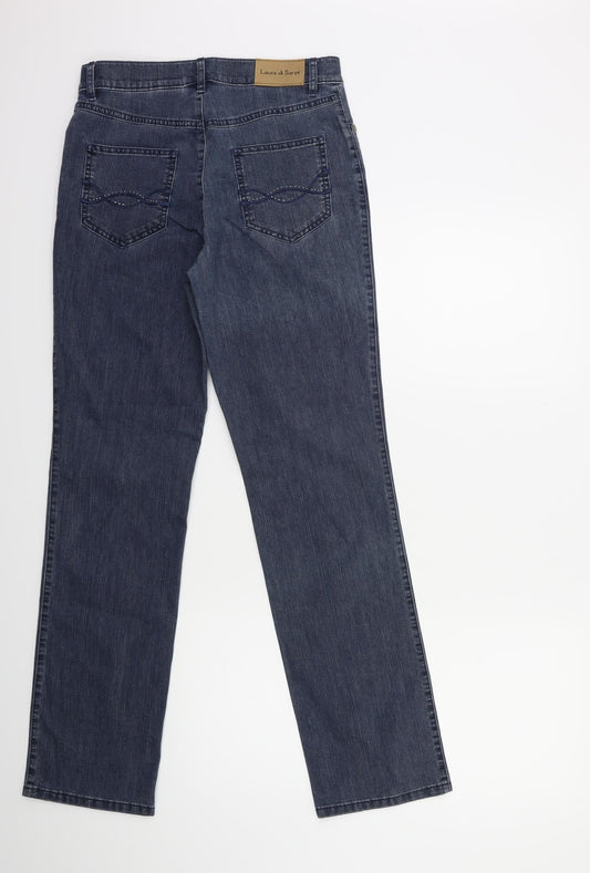 LAURA DI SARPI Womens Blue Denim Straight Jeans Size 28 in L30 in