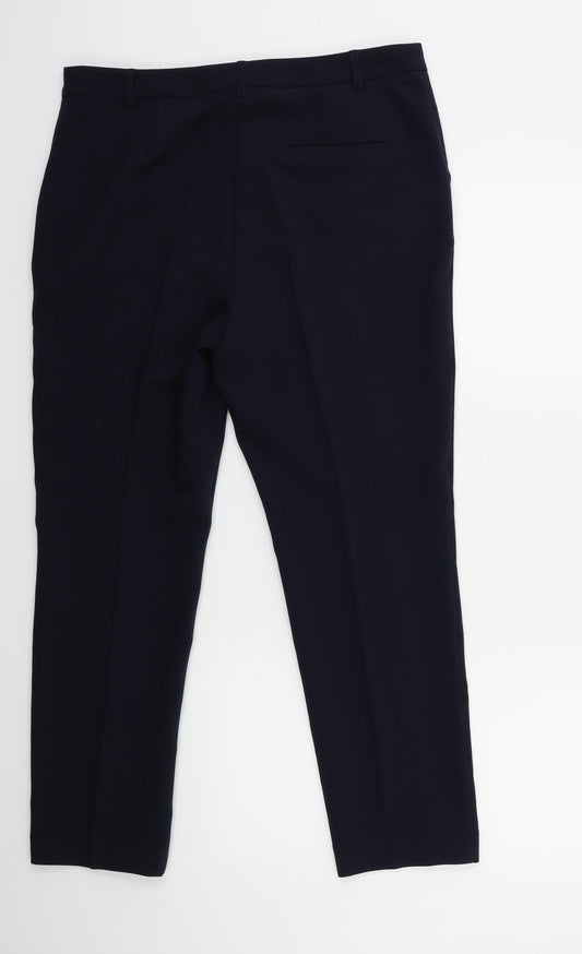 Papaya Womens Blue Trousers Size 12 L25 in
