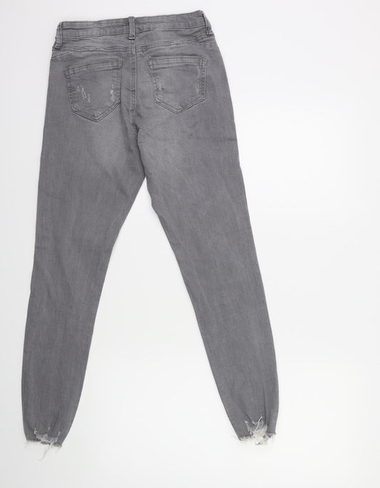 Denim & Co. Womens Grey Denim Skinny Jeans Size 10 L27 in