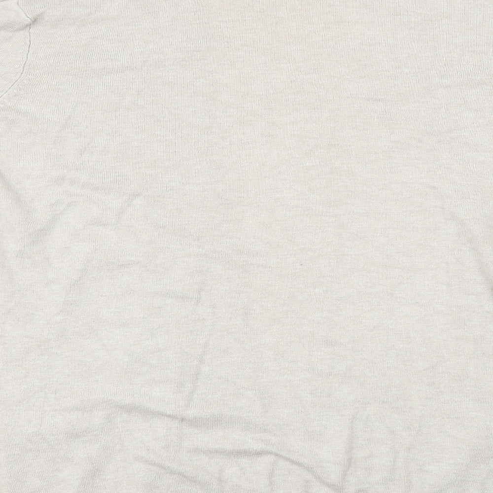 Brand and care label for Peacocks women’s beige cardigan jumper, size UK 14