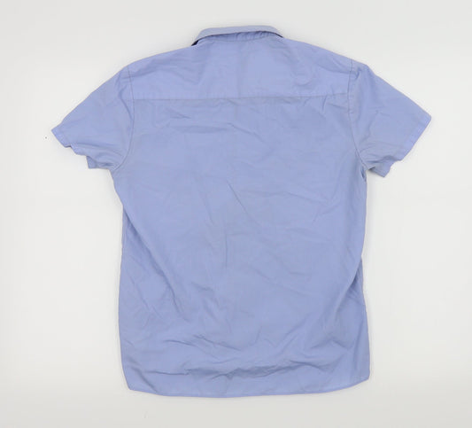 George Boys Blue Basic Button-Up Size 12-13 Years - school shirt