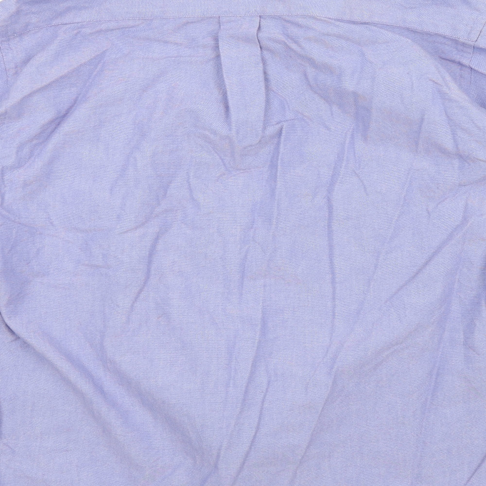 M&S Mens Blue Colourblock Button-Up Size 38