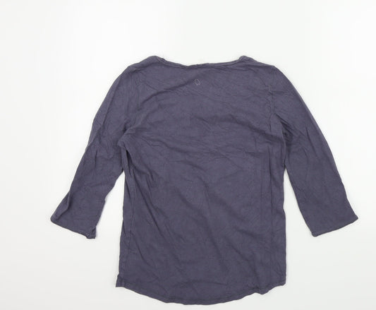 wrap Womens Blue Basic T-Shirt Size 8 - Frill Detail
