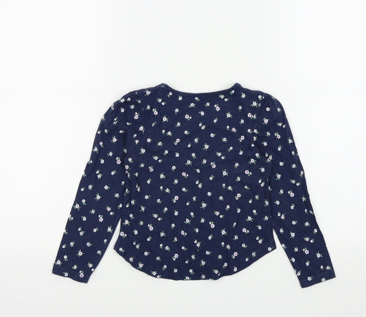 TU Girls Blue Basic T-Shirt Size 6 Years - Flower detail