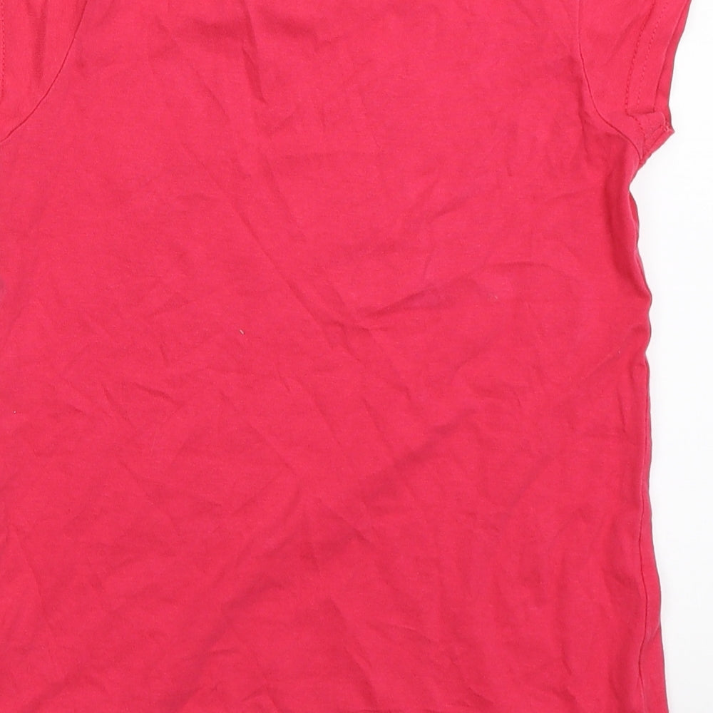Brand and care label for Matalan girls’ pink basic t-shirt, size 6, years - paris