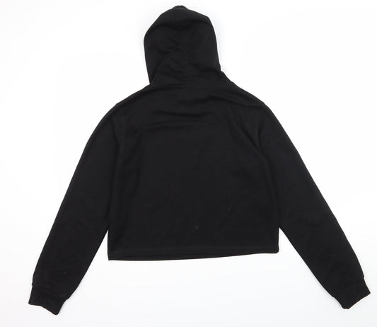 Fluid Womens Black Jersey Pullover Hoodie Size 14