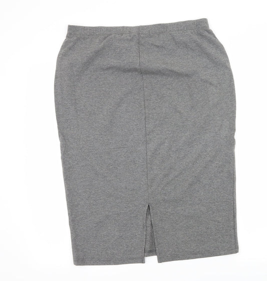 Just Fab Womens Grey Jersey Straight & Pencil Skirt Size XL