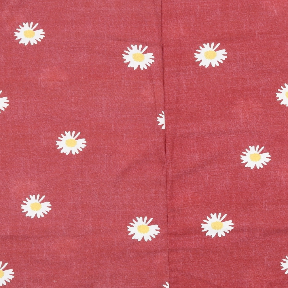 Preworn Womens Red Floral Basic T-Shirt Size XL