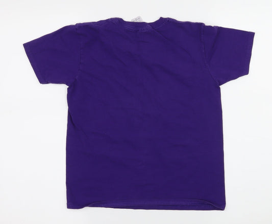 Gilan Girls Purple Jersey Basic T-Shirt Size L - I am A Unicorn