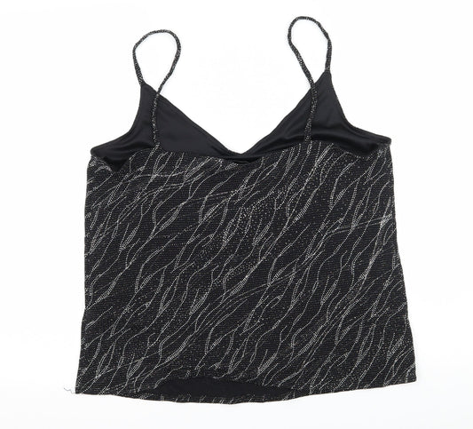 F& Womens Black Jersey Basic Tank Size 14