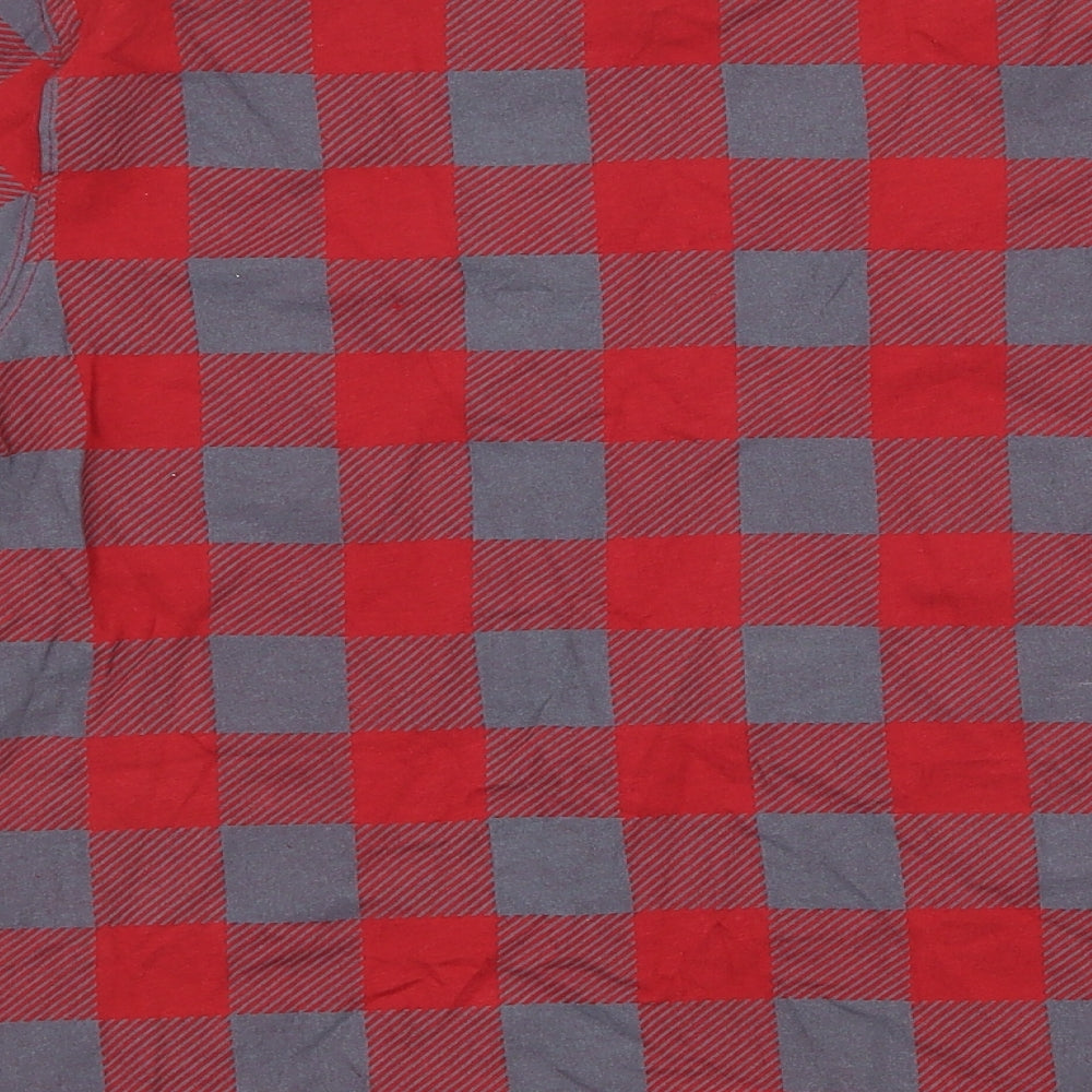 Brand and care label for Pep&Co boys’ red check jersey basic t-shirt, size 9-10, years