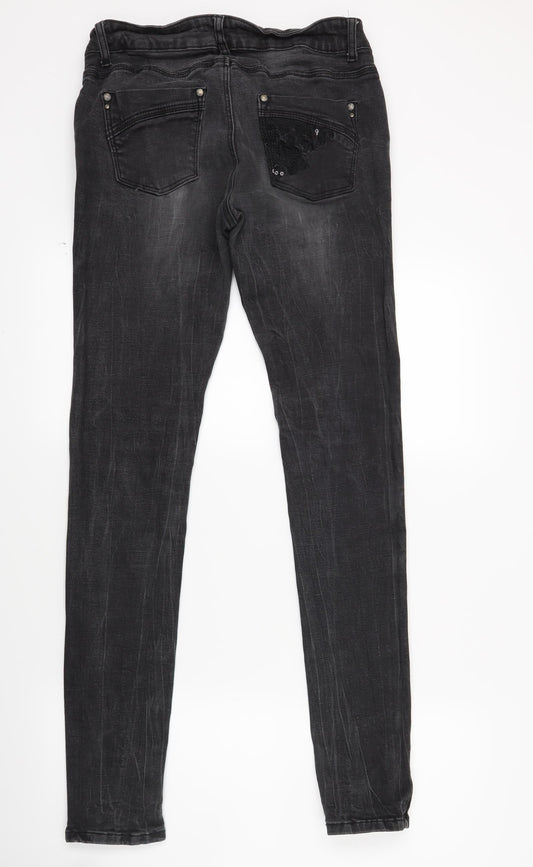 yes yes Womens Black Denim Skinny Jeans Size 12 L30 in