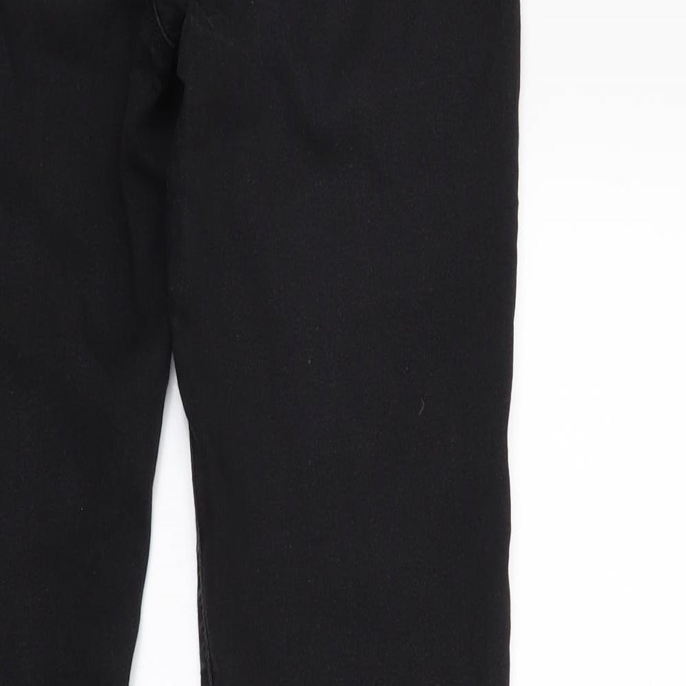 Brand and care label for Dorothy Perkins women’s black denim skinny jeans, size UK 10, 26-inch leg