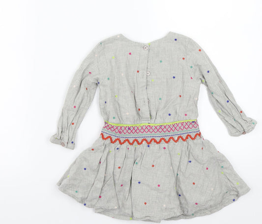 NEXT Girls Grey Polka Dot A-Line Size 12 Months