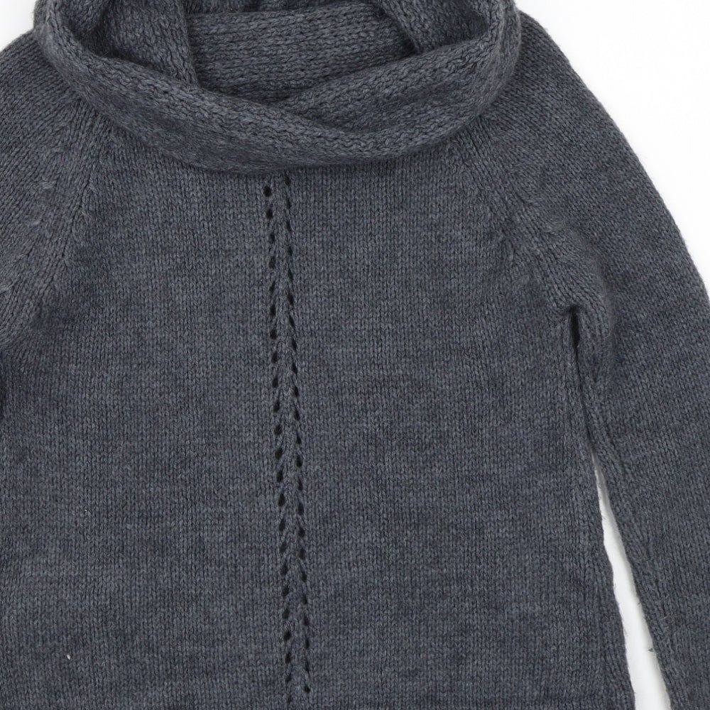 Brand and care label for Topshop women’s grey jumper, size UK 6