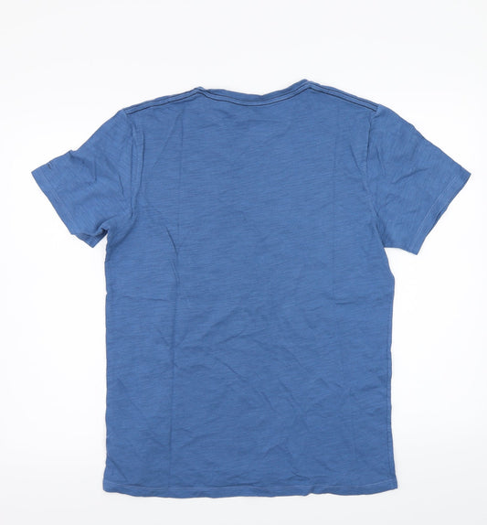 Mens UK Size S Kenneth Cole Blue Cotton T-Shirt