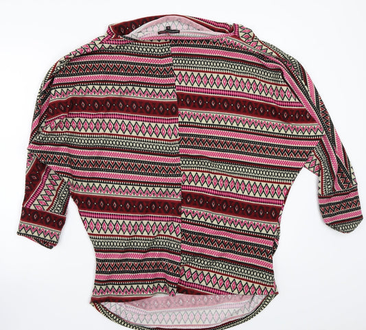 Outfitters Womens Pink Striped Pullover Jumper Size L