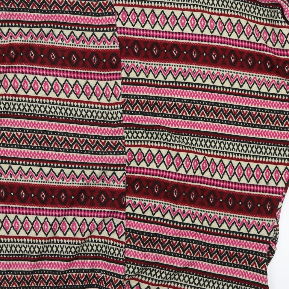 Outfitters Womens Pink Striped Pullover Jumper Size L