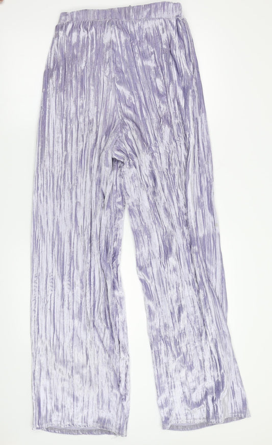 Boohoo Womens Purple Sweatpants Trousers Size 10 L32 in