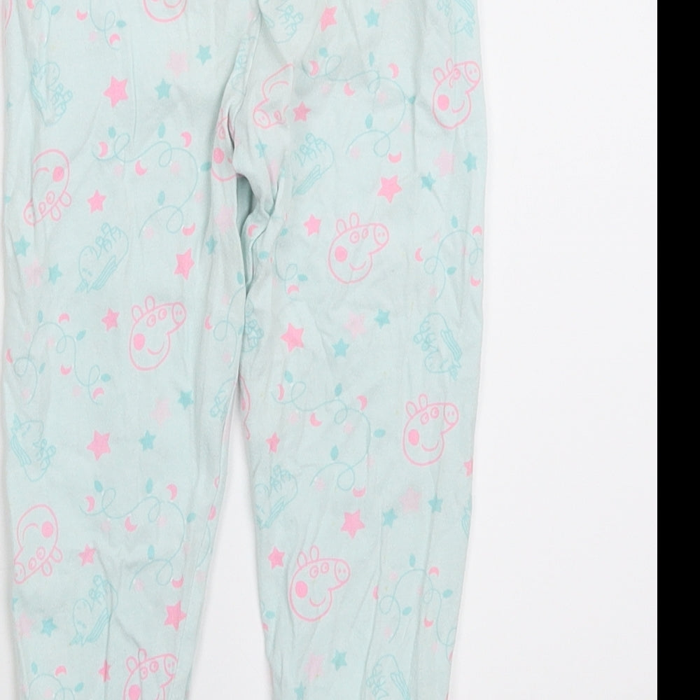 Brand and care label for George girls’ green geometric cami pyjama pants, size 3-4, years