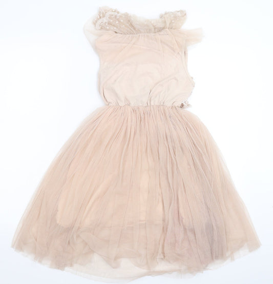 Fashion Boutique Girls Beige Fit & Flare Size S