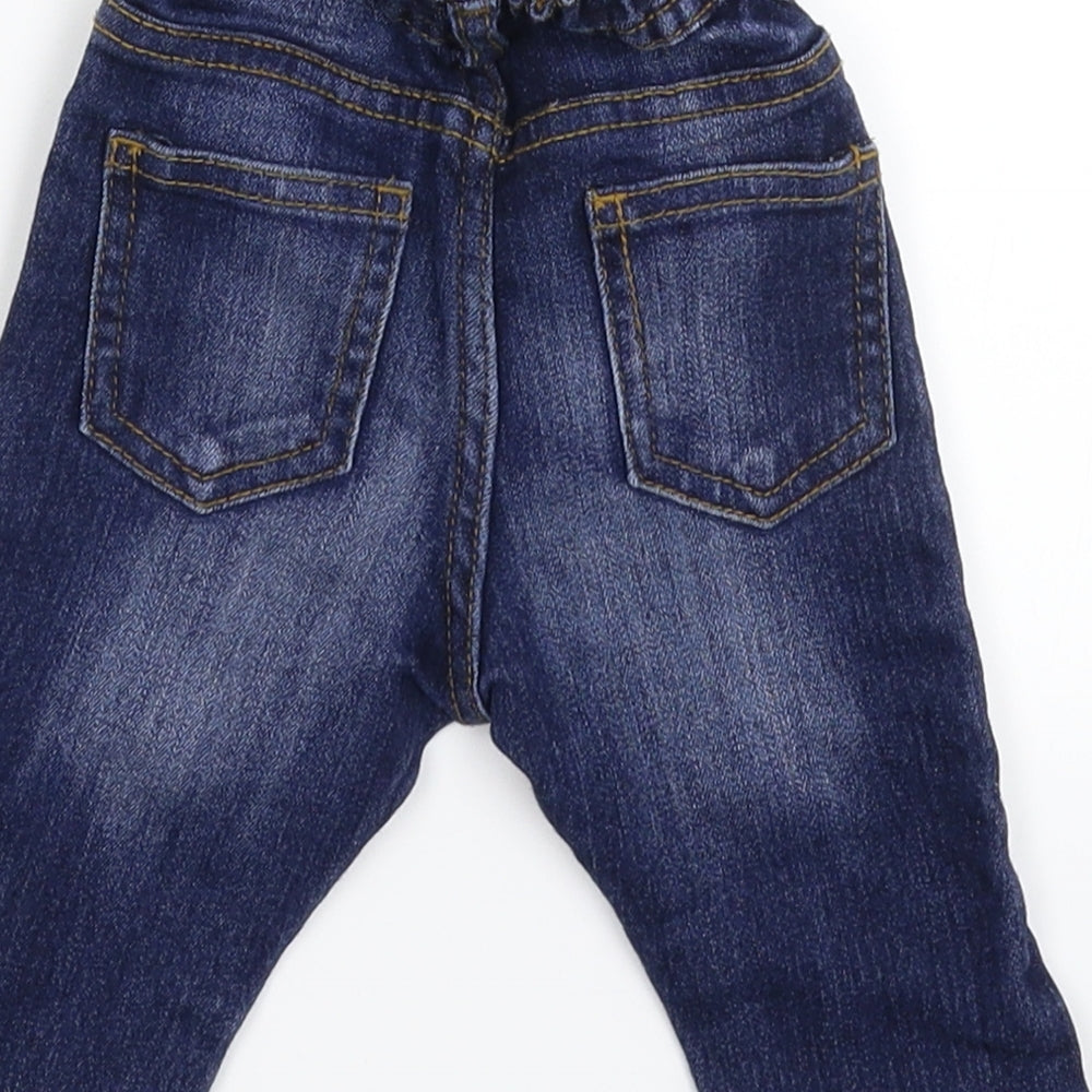 Brand and care label for Merc Baby Blue Denim Capri Jeans, size 3-6, Months