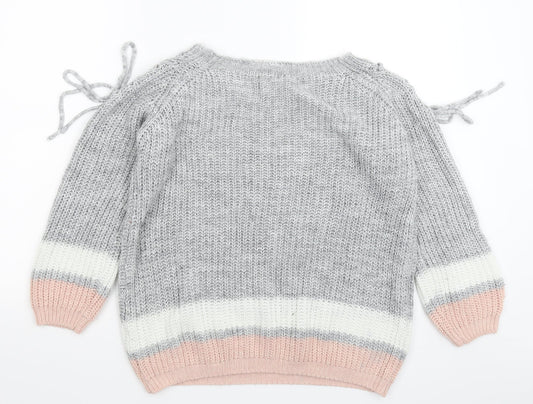 Quiz Womens Multicoloured Knit Pullover Jumper Size S