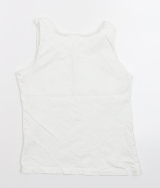 George Girls White Basic Tank Size 7-8 Years