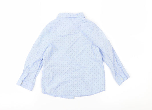 Zara Boys Blue Geometric Basic Button-Up Size 2-3 Years