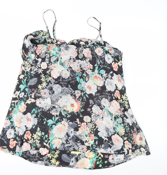 River Island Womens Black Floral Camisole Blouse Size 8