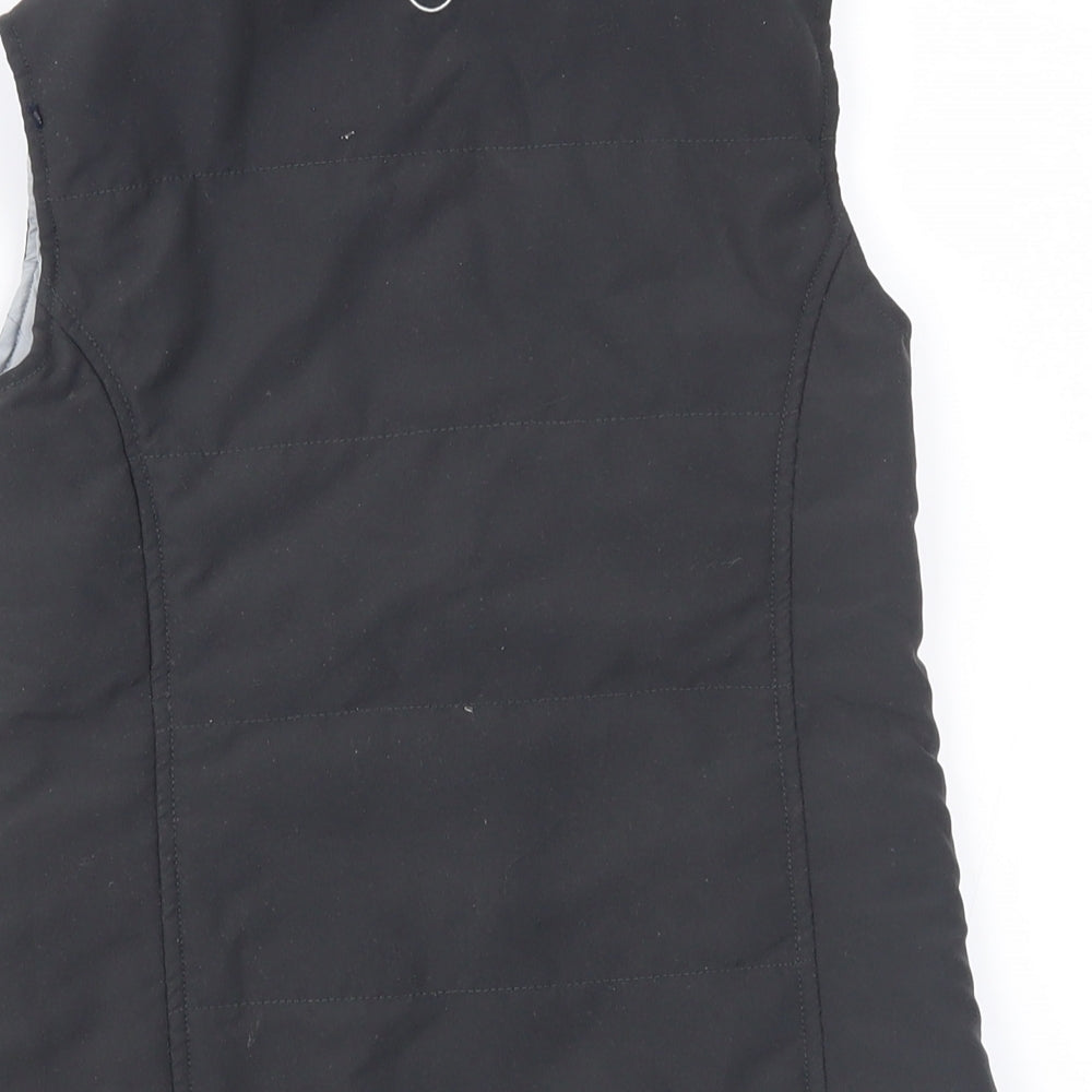Brand and care label for Decathlon girls’ grey gilet waistcoat, size 6, years