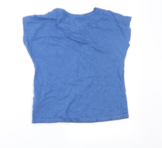 Marks and Spencer Girls Blue Basic T-Shirt Size 8-9 Years